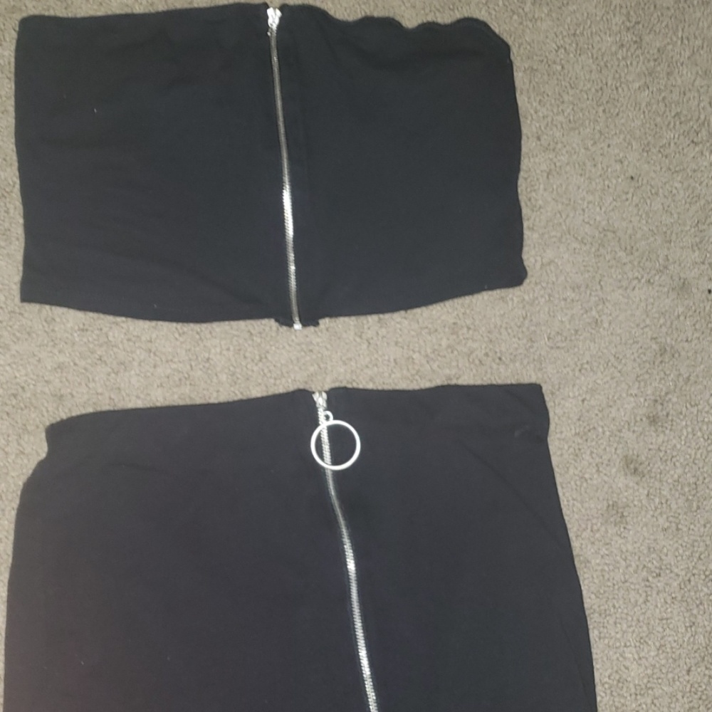 2 piece tube top and skirt